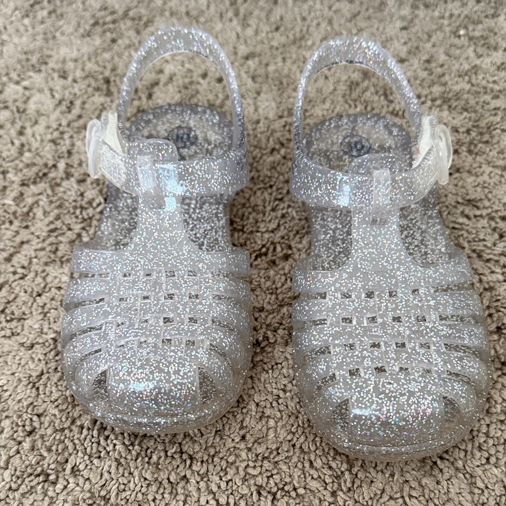 Cat & Jack Silver Glitter Kids Sandals